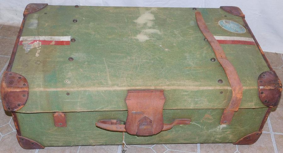 Antique Leather & Canvas Trunk (1 of 4)