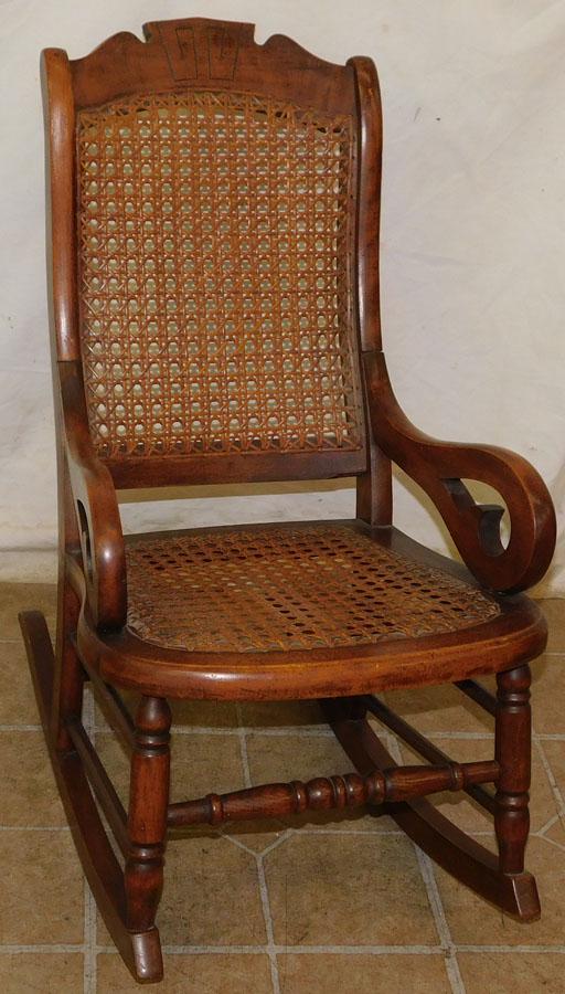 Antique Cane Seat & Back Child's Rocker (1 of 2)