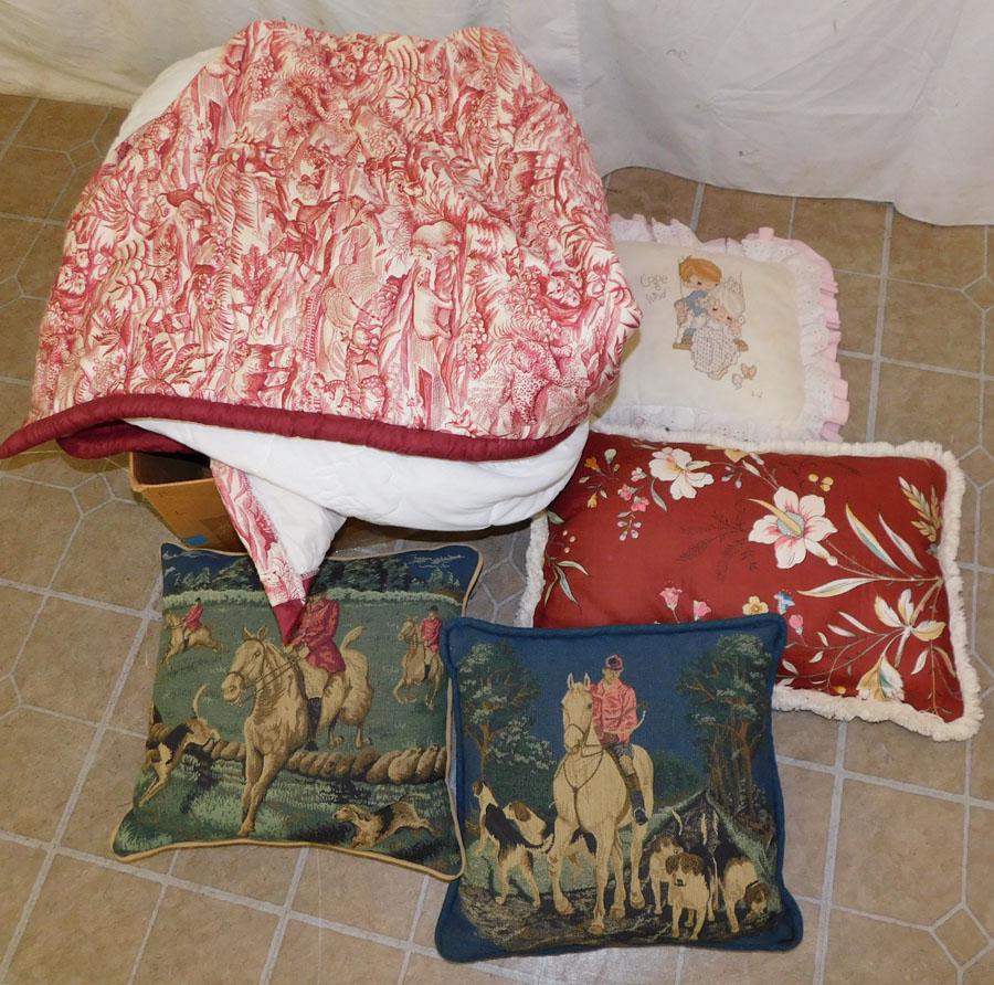 Lot of Pillows & Coverlet (1 of 3)
