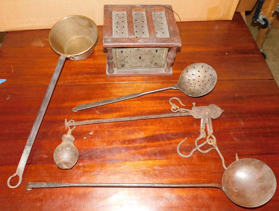 Cricket Box, Strainer, Br Dipper, & Wrought Iron Scale (1 of 3)