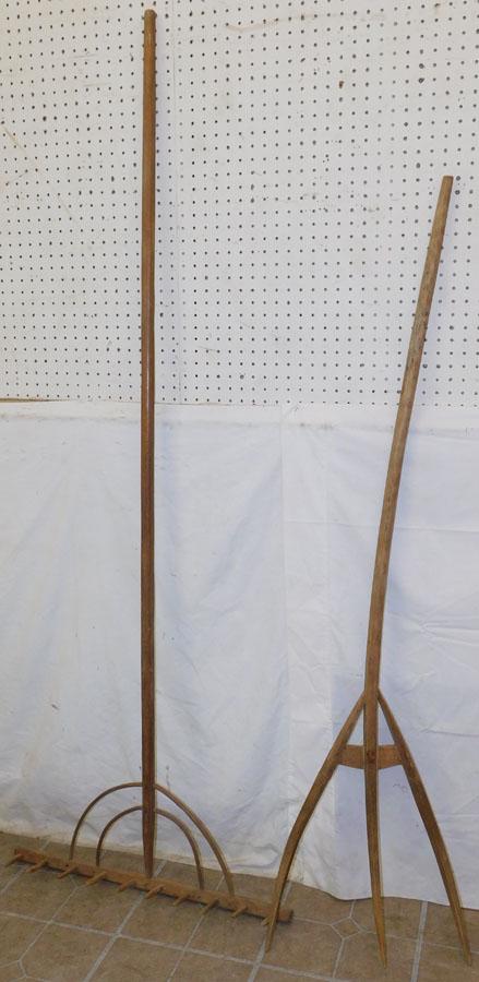 Antique Wood Rake & Hay Fork (1 of 2)