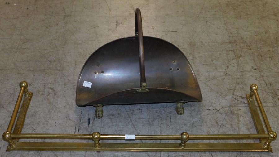 Brass Fireplace Fender & Log Holder (1 of 1)