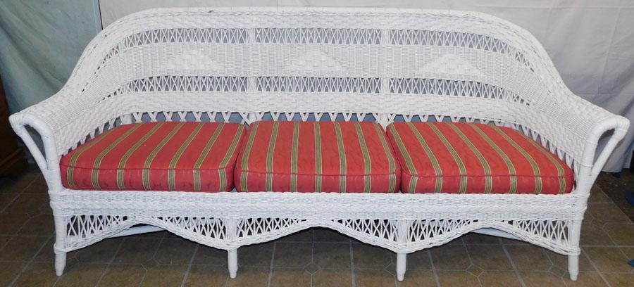 Antique Painted Wicker Sofa (1 of 3)