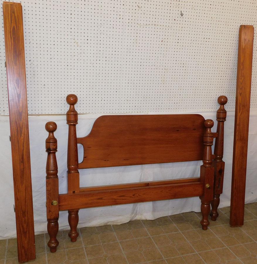 Cannon Ball Heart Pine Double Bed with Rails (1 of 3)