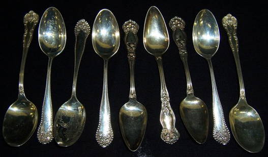 (9) Sterling silver spoons (7.73 troy oz.): (9) Sterling silver spoons (7.73 troy oz.)