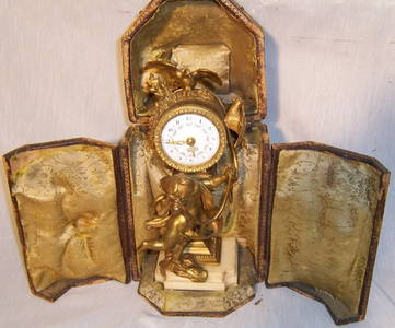 154: French bronze 19th century cupid clock