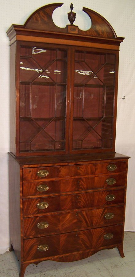 19th cent Hepplewhite butlers desk secretary: 19th century Hepplewhite butlers desk secretary.43 1/2" wide x 8 ft 1" tall x 21 1/2" deep.