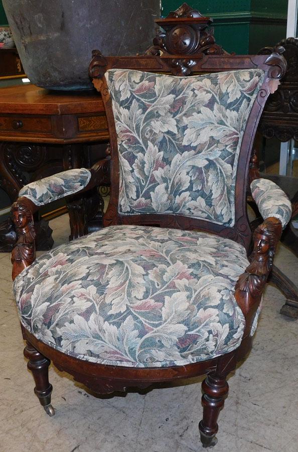 Victorian Jelliff Walnut Arm Chair (1 of 5)