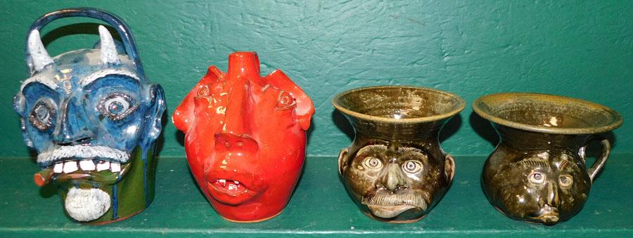 Two Ugly Face Jugs & Two Ugly Face Mugs,Signed (1 of 10)