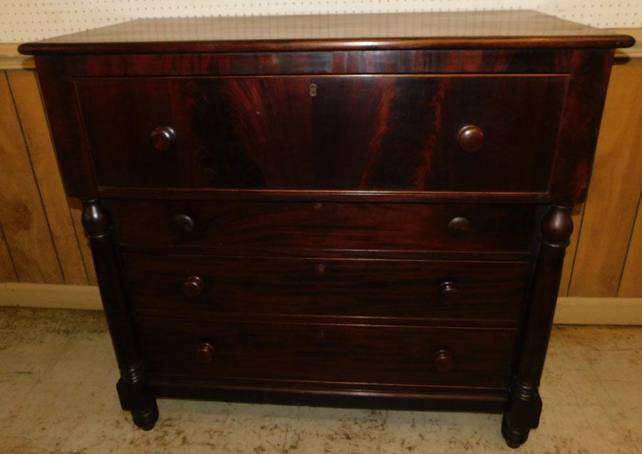 19th C Mahogany Empire 4 Drawer Chest (1 of 6)