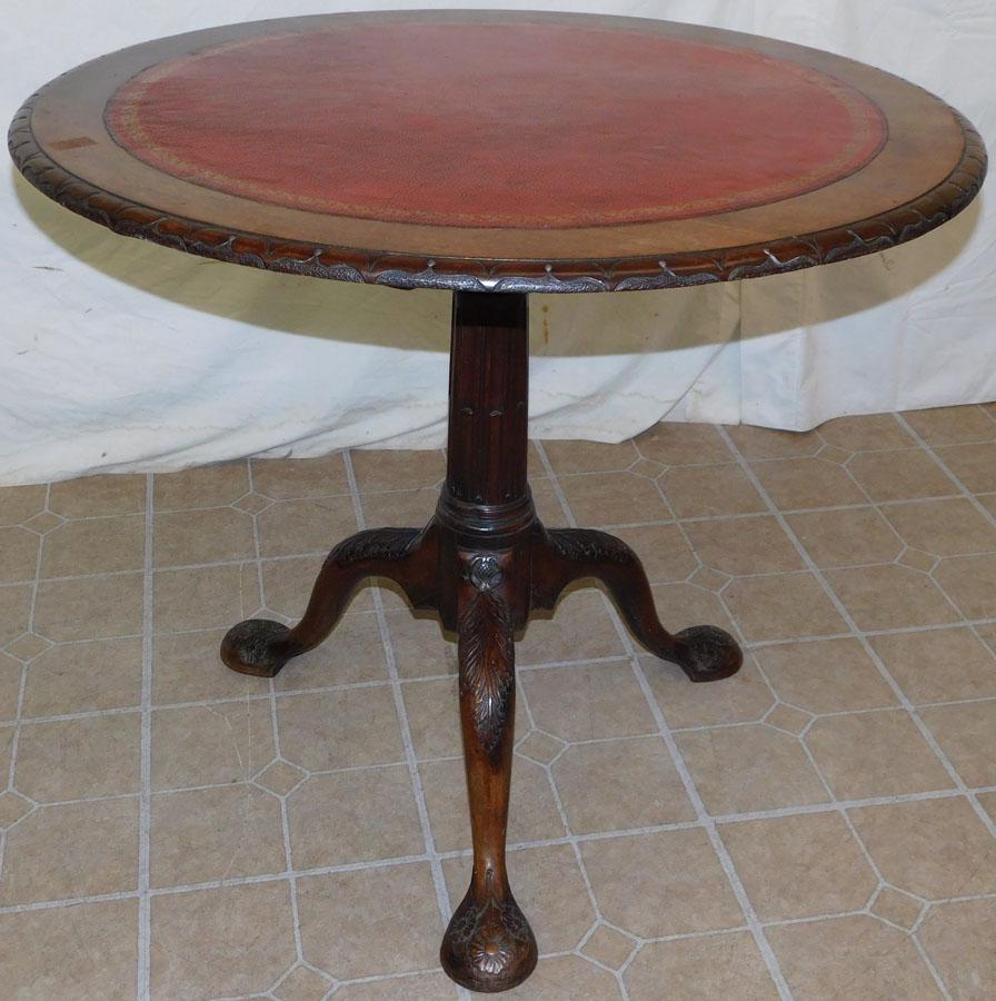 19th C Mahogany Carved Tilt Top Bird Cage Table (1 of 6)
