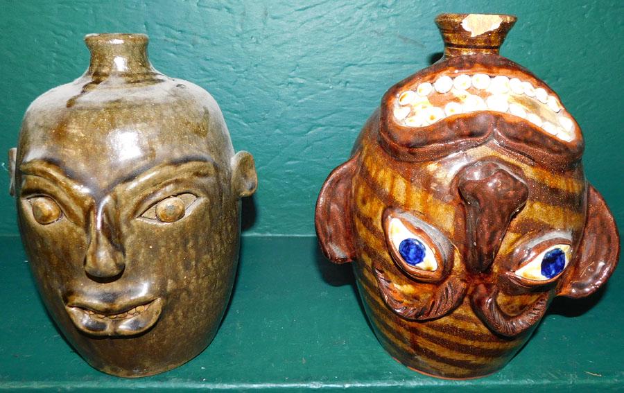 Two Ugly Face Jugs - Signed (1 of 7)