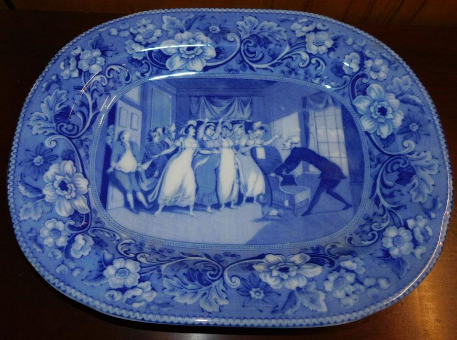 Dr. Syntax Blue & White Buffalo Pottery: Dr. Syntax Blue & White Buffalo Pottery. 14 1/4" X 11 1/4"