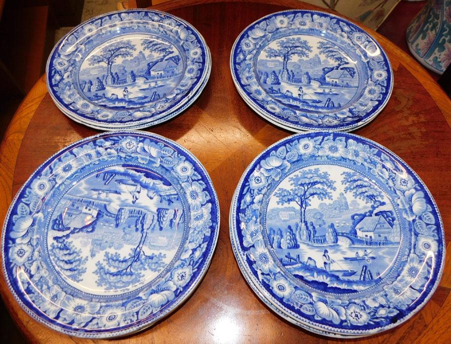 Set 10 Bell & Cook Dark Blue Transfer Plates (1 of 4)