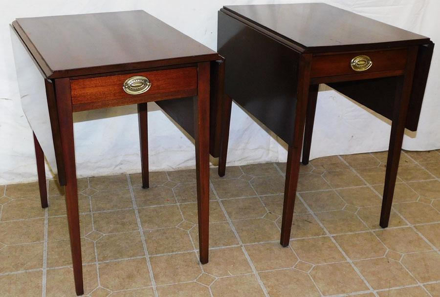 Pr Mah Pembroke 1 Drawer End Tables By Caro Craft (1 of 7)