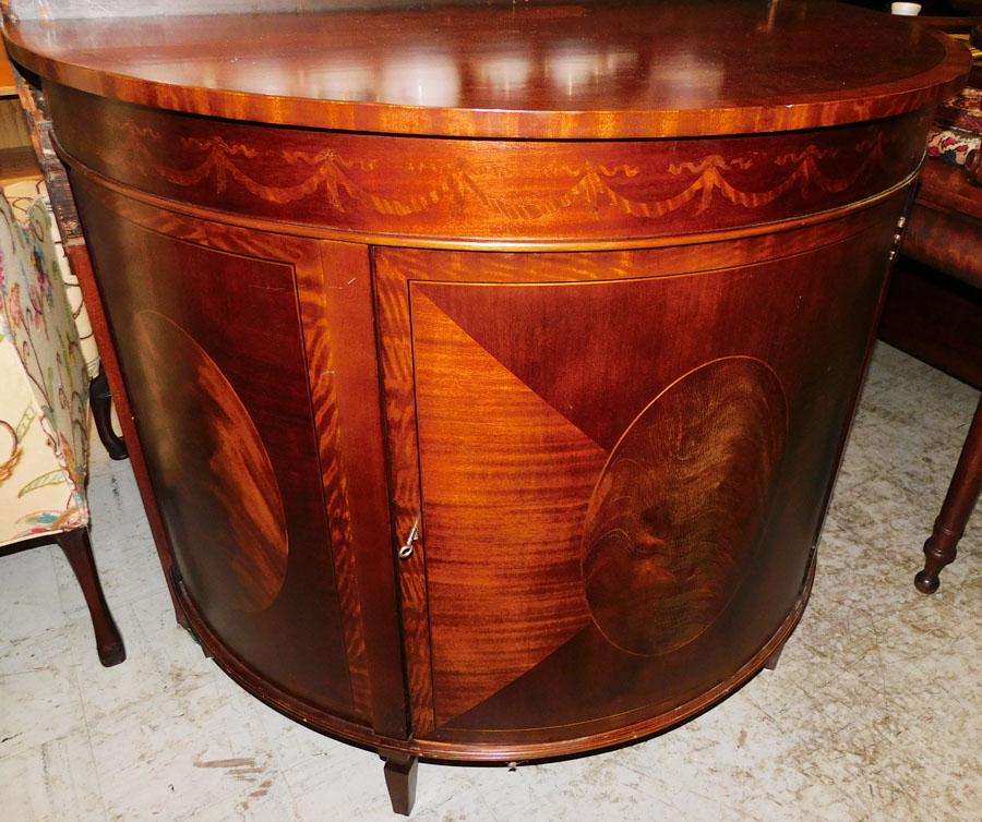 Mahogany Inlay Demilune Server (1 of 6)