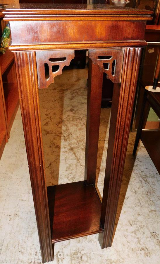Mahogany Chinese Chippendale Plant Stand By Lane: Mahogany Chinese Chippendale Plant Stand By Lane. 12" W 12" D 35 1/4" H