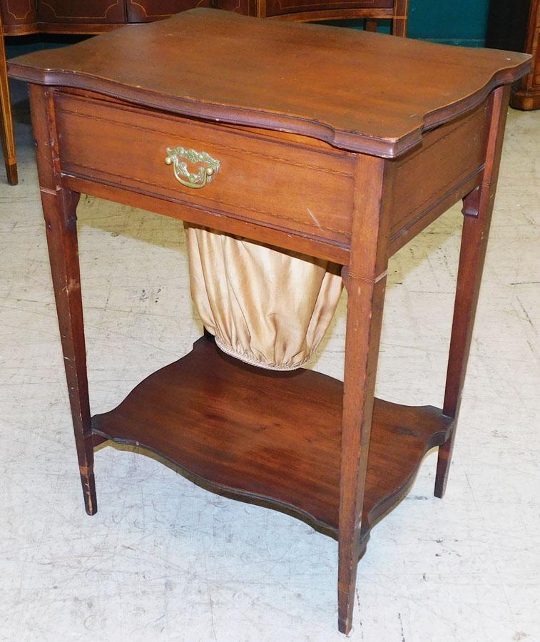 19th C Inlaid Mahogany Sewing Stand (1 of 5)