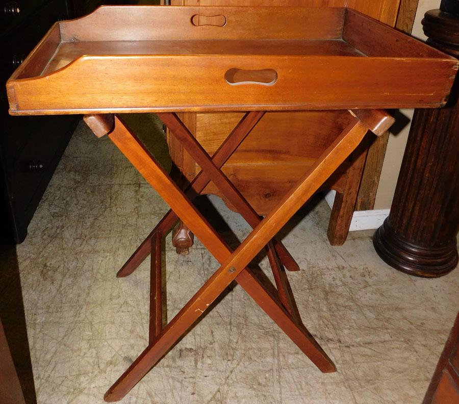 19th C Mahogany Butlers Tray On Stand (1 of 2)