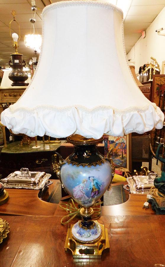 Hand Painted Gilt Bronze Sevres Lamp Signed Brunier (1 of 3)