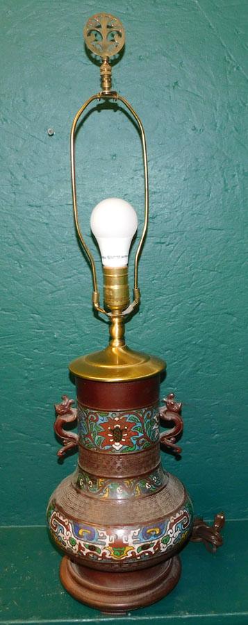 Champleve Urn Made Into Lamp (1 of 2)