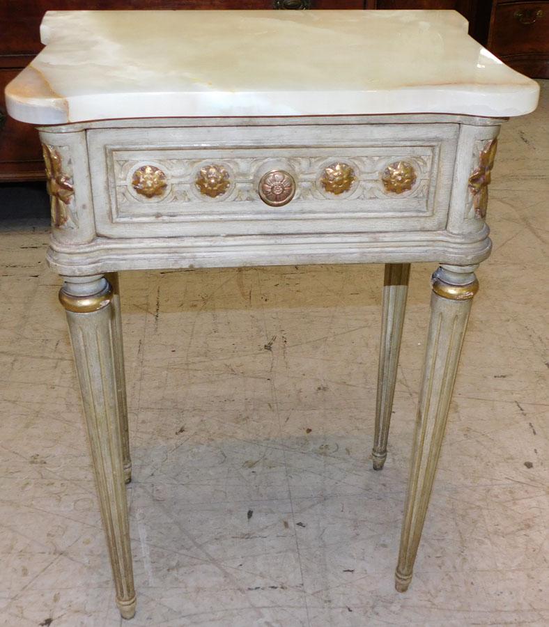 French Painted Night Stand W/ Onyx Top (1 of 6)