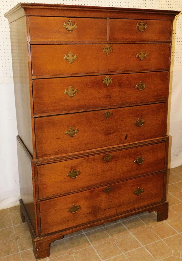 19th C English Oak Chest On Chest (1 of 5)