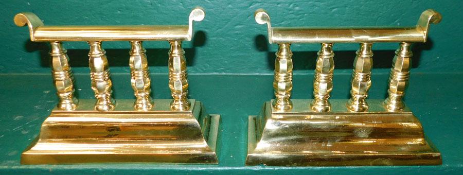 Pair Antique Brass Fire Tool Holders (1 of 3)