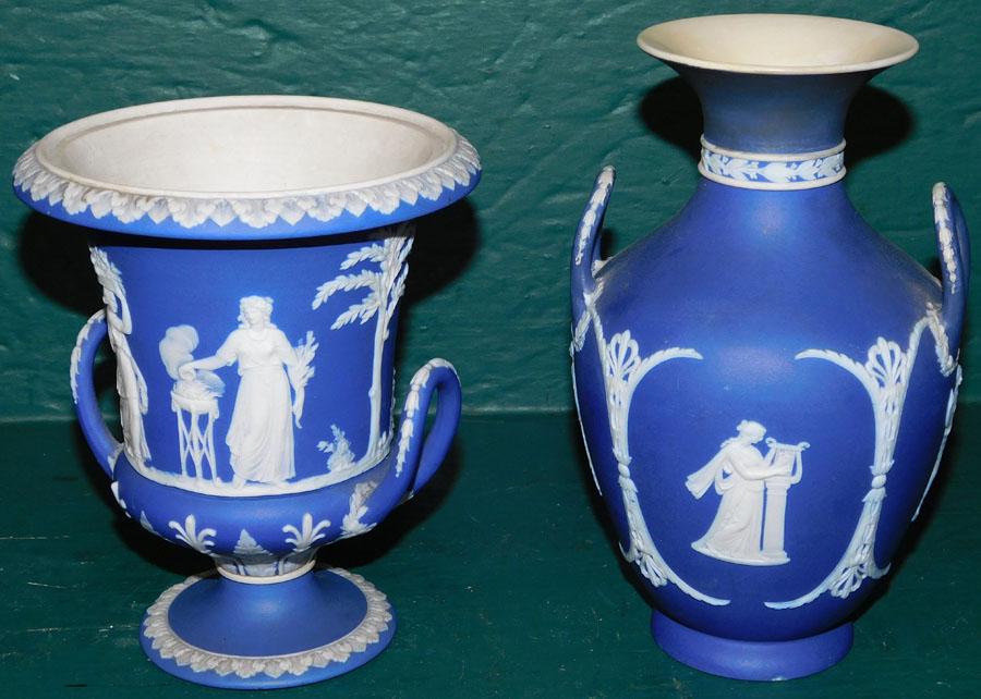 Two Dark Blue Wedgwood Jasperware Vases (1 of 3)