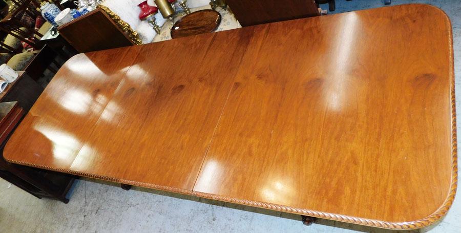 Mahogany Three Pedestal Dining Table W/ 2 Leaves (1 of 3)