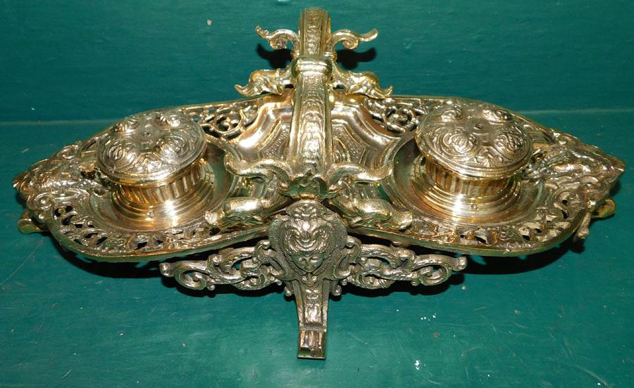 Cast Brass Ink Stand (1 of 5)