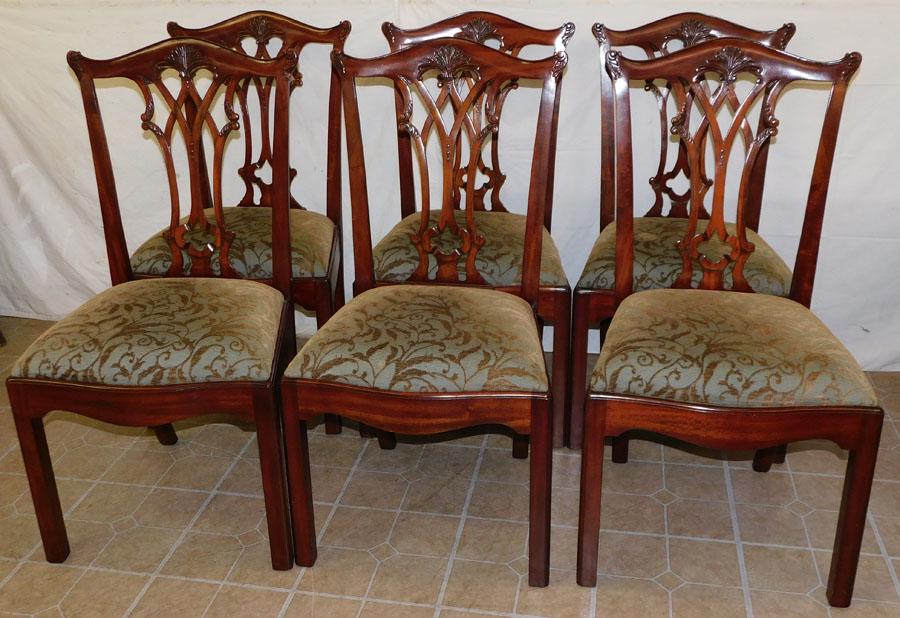 Set 6 Mahog Chippendale Chairs By Maitland Smith (1 of 6)