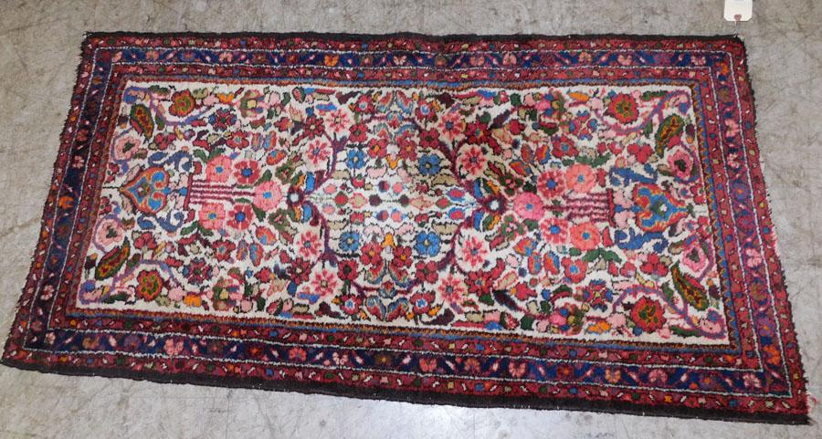 2' 4" X 4' 6" Antique Handmade Oriental Rug: 2' 4" X 4' 6" Antique Handmade Oriental Rug.