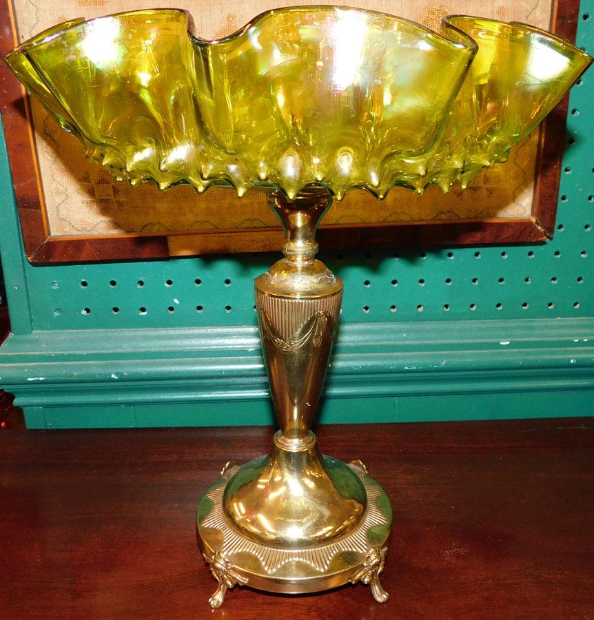 Ruffled Carnival Glass Compote (1 of 4)