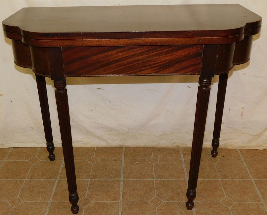 Mahogany Sheraton Style Fold Over Top Game Table (1 of 5)
