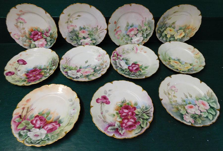 11 Limoges Hand Painted Porcelain Plates (1 of 4)