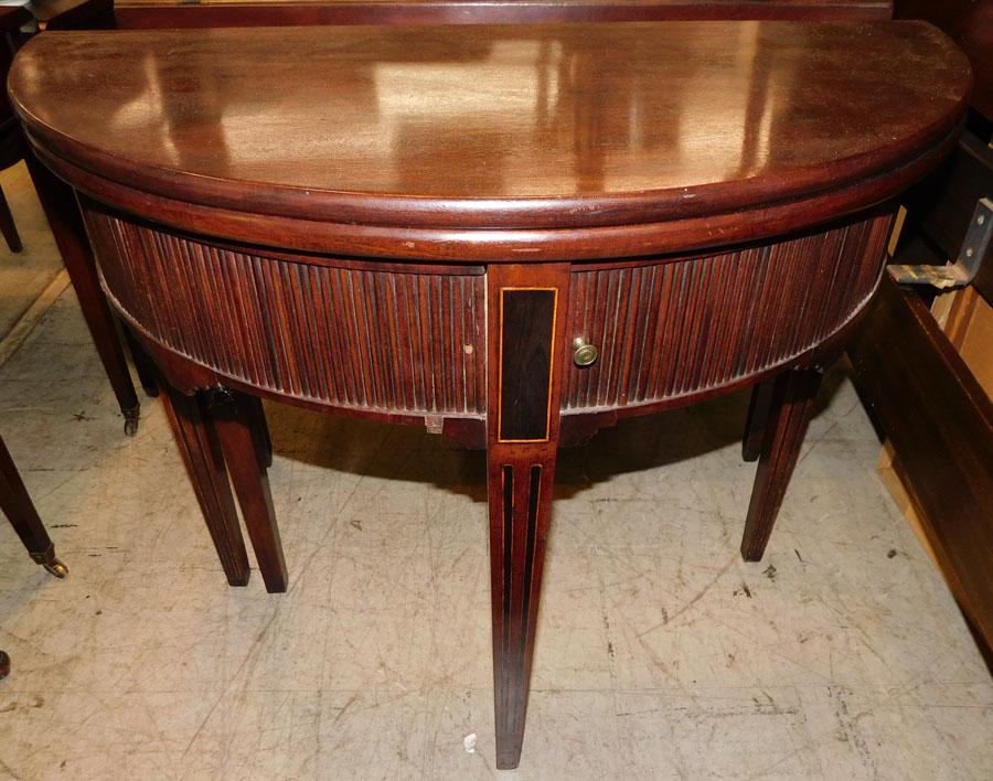 19th C Mahogany Inlay Fold Over Top Game Table (1 of 2)