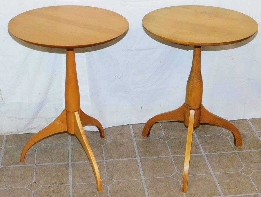 Signed Shaker & Hagerty Colonial Maple Candle Stands (1 of 6)