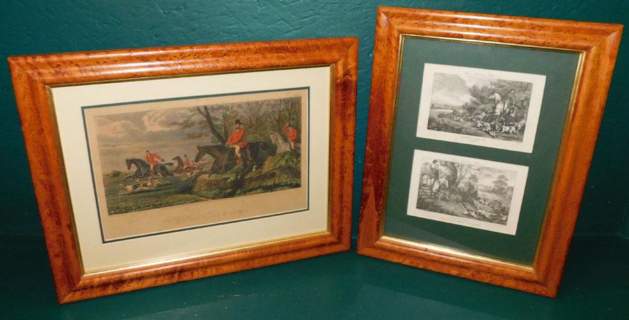 Two Birds Eye Maple Framed  Engravings (1 of 7)