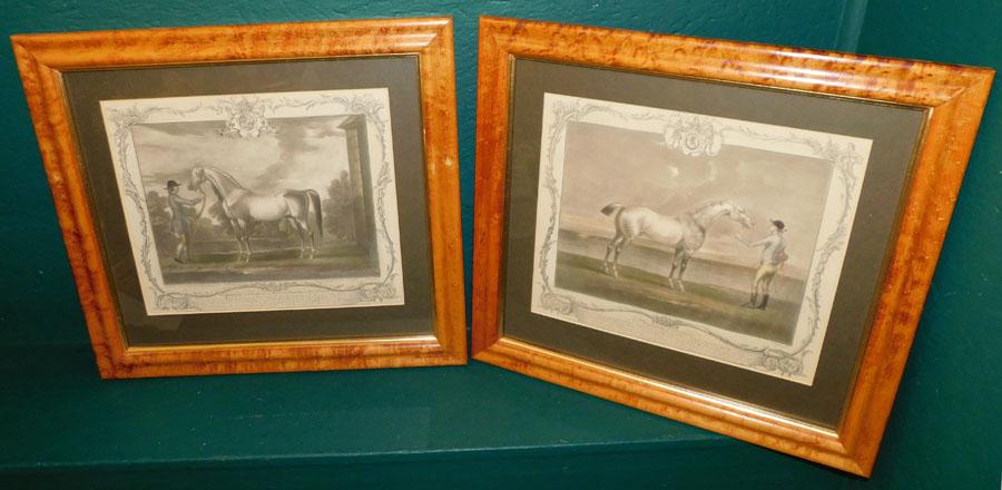 Two Birds Eye Maple Framed Engravings Of Horses (1 of 8)