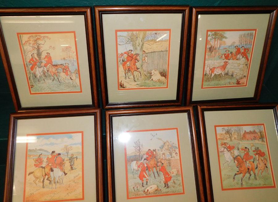 Lot 6 Framed Hand Colored Comical Engravings (1 of 5)
