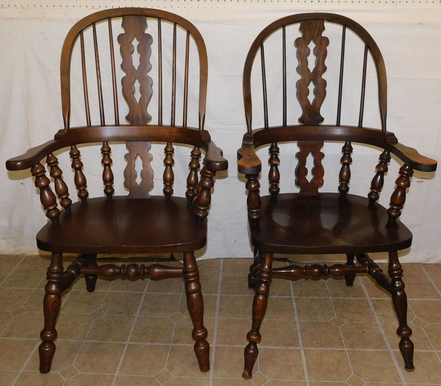 Two Chestnut Windsor Arm Chairs (1 of 4)