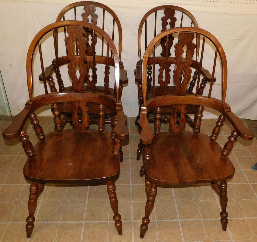 Four Chestnut Windsor Arm Chairs By PA House (1 of 4)