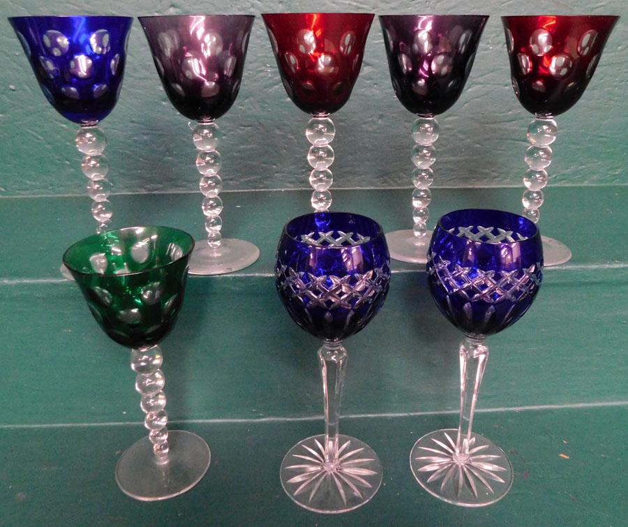 8 Cut To Clear Bohemian Stemware (1 of 3)