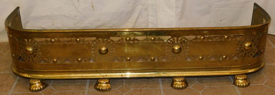 Antique Open Work Brass Fire Place Fender (1 of 3)