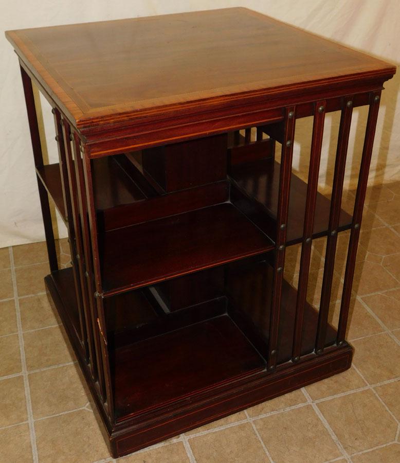 Antique Mahogany Inlay Book Stand (1 of 5)