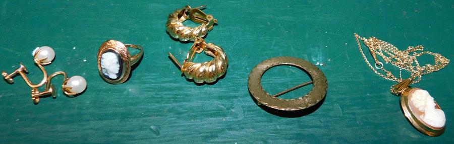 14kt Pendant,10kt Cameo Ring,14kt Cameo Necklace,14kt (1 of 3)