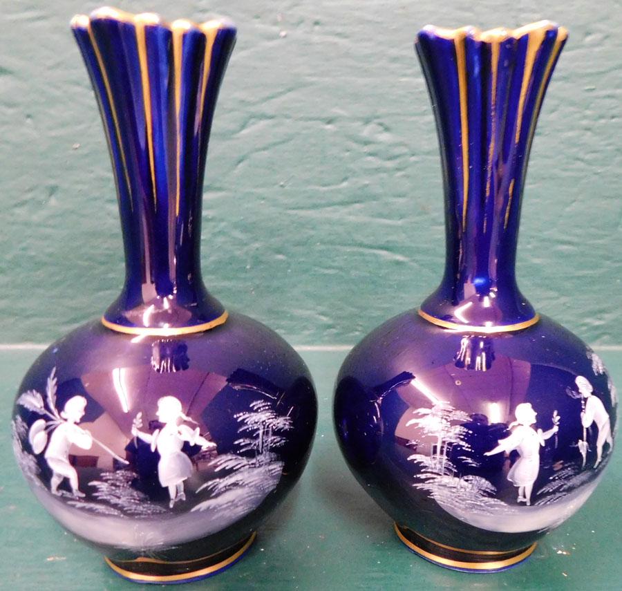 Pair Mary Gregory Porcelain Vases (1 of 4)