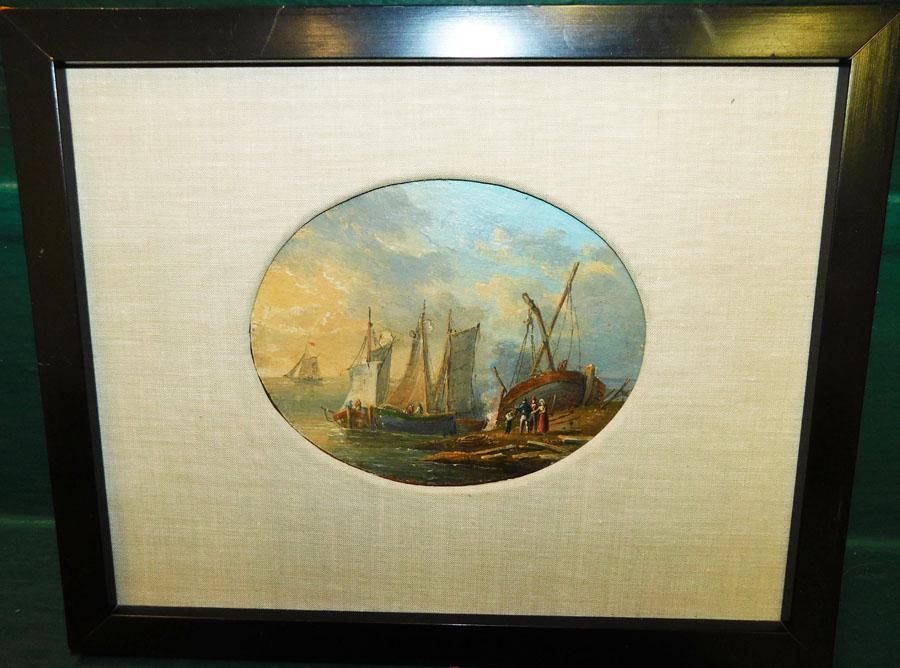 19th C British Framed OOB Mini Maritime Painting (1 of 4)