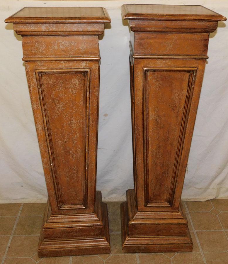 Pair Painted Wood Pedestals (1 of 3)